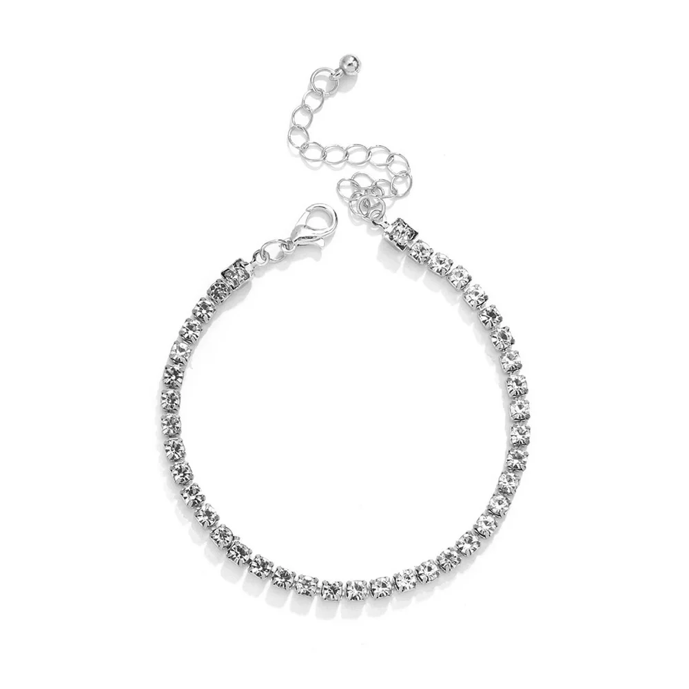 Silver Chunky Bracelet Set with Rhinestones - Picture 10 of 11